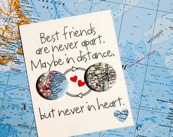 Personalized Long Distance Friendship Card: Pick Your Cities