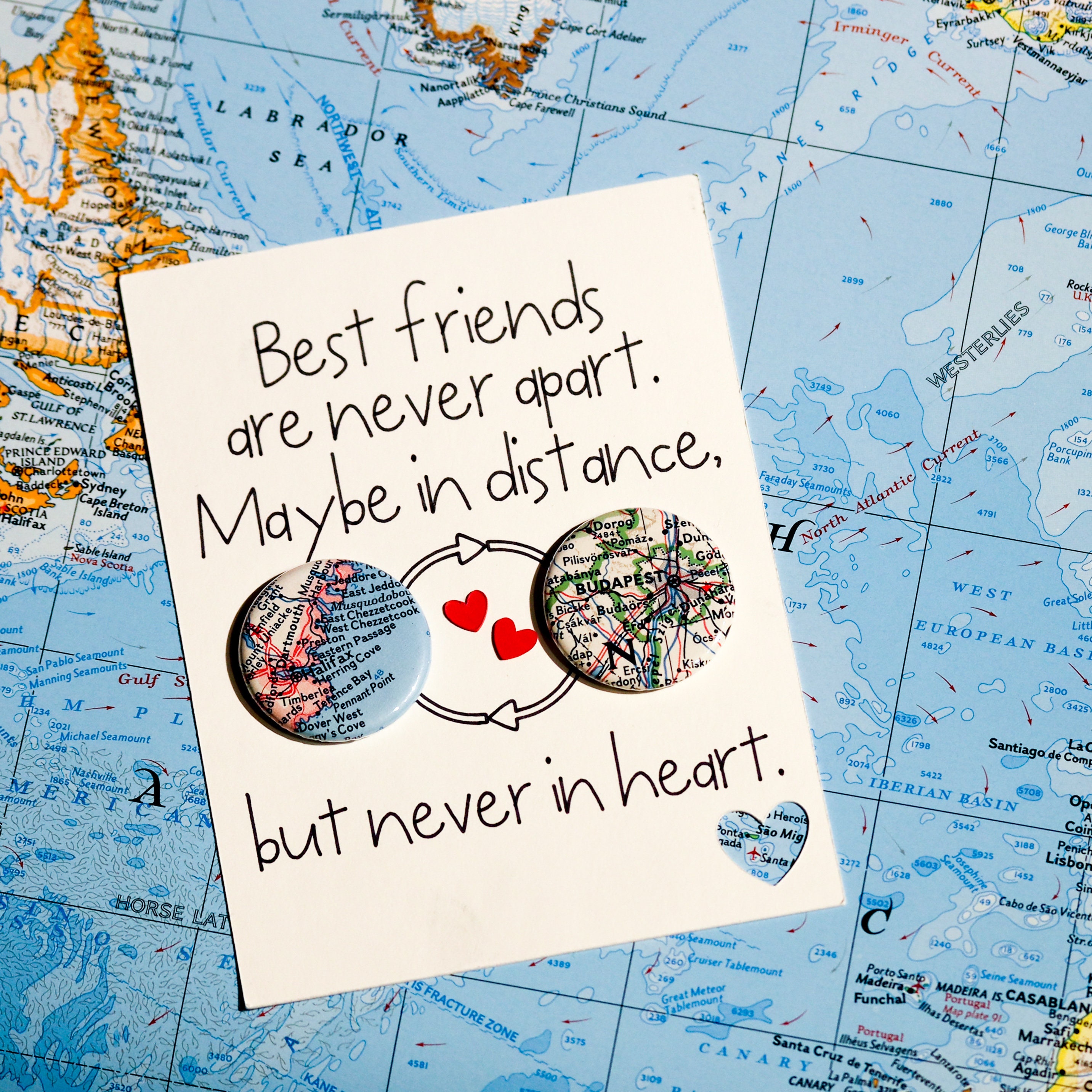 Personalized Long Distance Friendship Card Pick Your Cities Etsy Canada