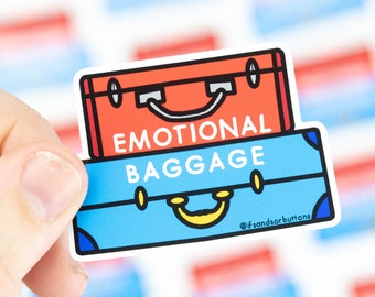 Emotional Baggage Die Cut Sticker, Mental Health Sticker