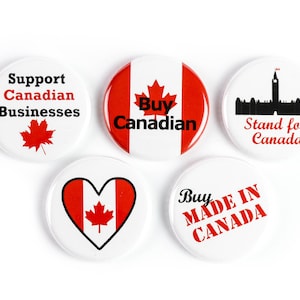 Buy Canadian Magnets or Pinback Buttons: Canada Day, Made in Canada, Support Canadian Businesses - Supporting Minwaashin Lodge