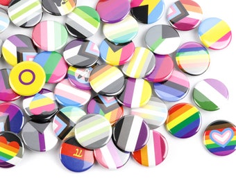 5 pack Pride Buttons - Pride Magnets - LGBT Buttons - Queer Buttons - You Choose: Gay, Trans, Bi, Ace, Pans, Agender, and more!