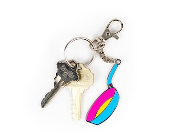 Pansexual Pan Keychain - Pansexual Pride Key Chain - Queer Key Keeper