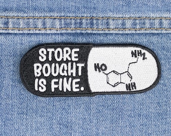 Store Bought is Fine. Serotonin Iron On Patch Mental Health Patch - Supports LGBT Youthline