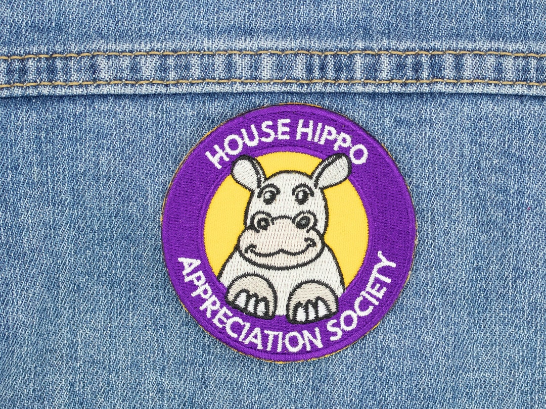 House Hippo Appreciation Society Iron on Patch Etsy