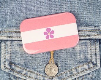 Botón o imán de bandera sáfica: orgullo sáfico, imán de orgullo, botón queer