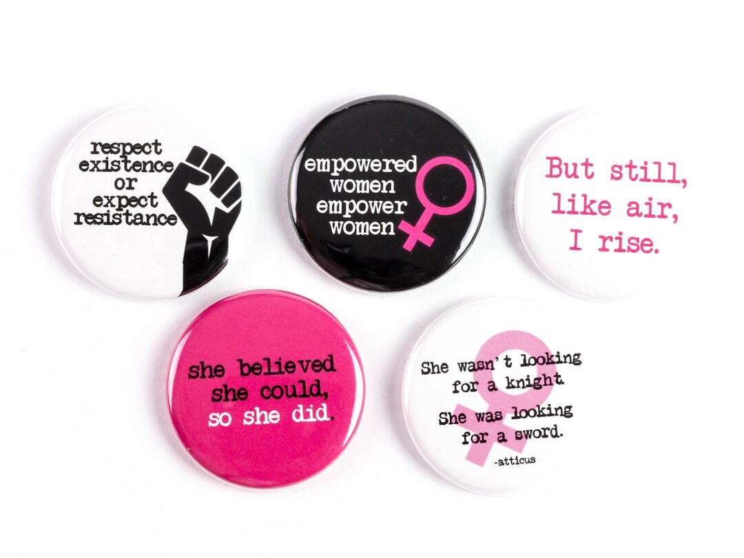 Empower Women Feminist Buttons or Ceramic Magnets: Women's Rights ...