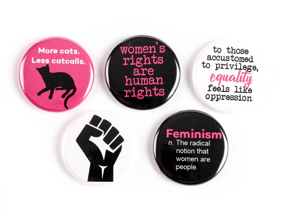 Women Rights Rally Button Rise up Feminist Buttons or Ceramic Magnets: Women's Rights, Feminism ...