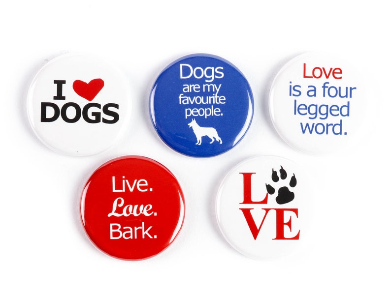 I Love Dogs Strong Ceramic Magnets Or Pinback Buttions Supports Sit With Me Shelter Dog Rescue image 1