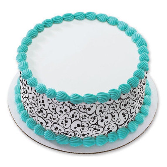 Chevron Print {Teal & White} Edible Cake Border Decoration Set of 3 Strips