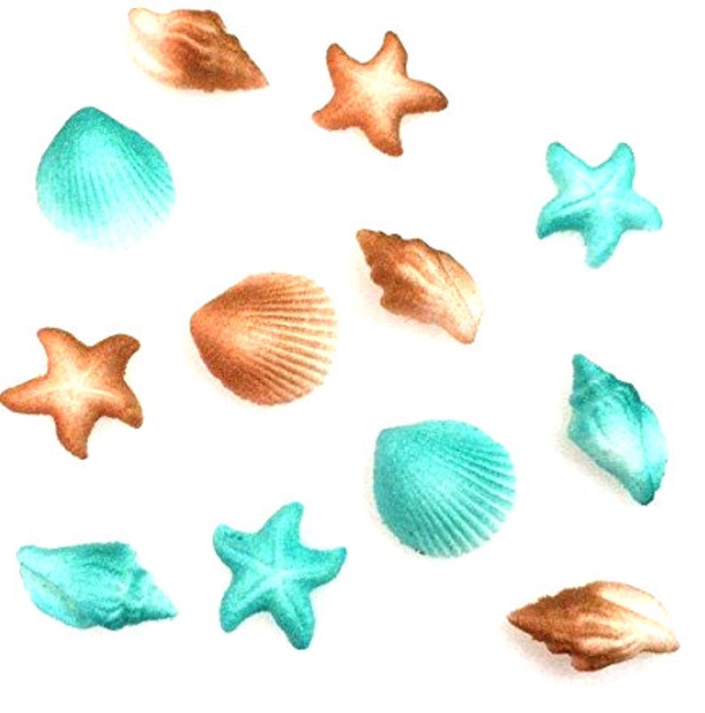 24pk Sea Creatures Beach Sea Shell Star Cake Cupcake Sugar Etsy