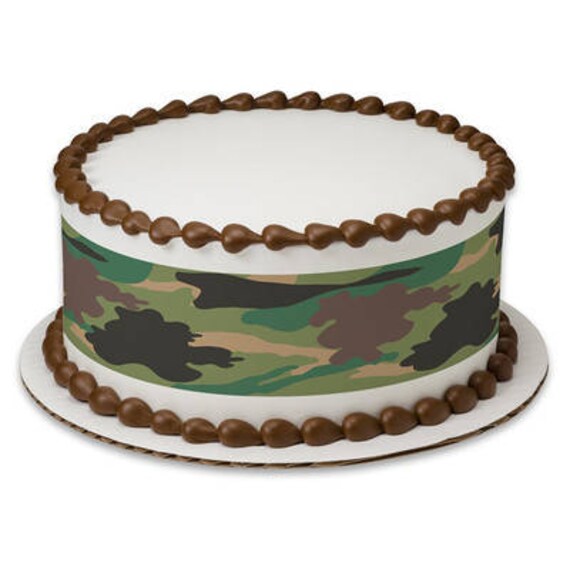 Jungle Camo Camoflauge Birthday Peel N Stick Edible Decoration Etsy