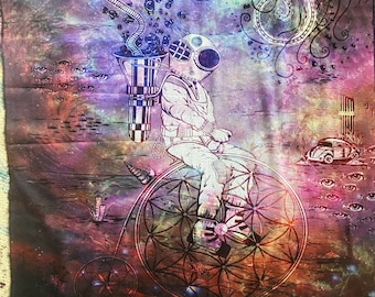 Pashmina / Penny Farthing Pashmina / Original Art By Melanie Bodnar / Festival Pashmina / Enlighten Clothing Co