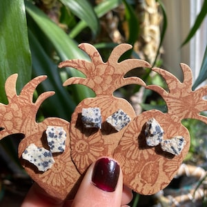 Dalmatian Jasper Earrings / Raw  Dalmatian Jasper / Stud Earrings / Handmade / Art From The Meadow / Enlighten Clothing Co