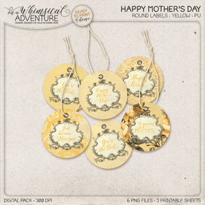 Printable Circular Tags Gift Idea For Mom Happy Mother's image 1