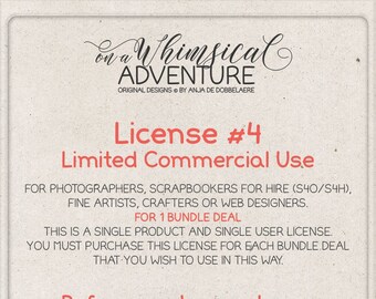 Limited Commercial Use License for photographers, scrapbookers for hire (S4O/S4H), artists, crafters or web designers for 1 bundled deal