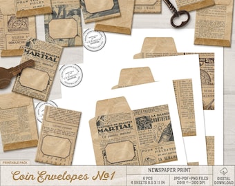 Seed Saver Envelope, Paper Packet, Printable Envelope Template, Vintage Style, Kraft Paper Bag, Instant Download, DIY Gift Ideas For Men