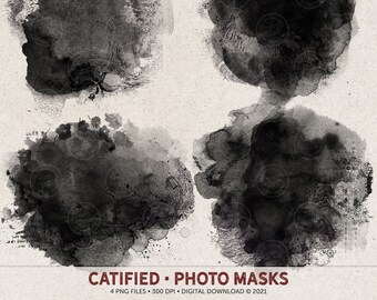 Photoshop Masks, Cat Photo Masks, Cat Template, Digital Photo Masks, Photoshop Frames, Digital Art, PNG files, Grunge Photo Masks