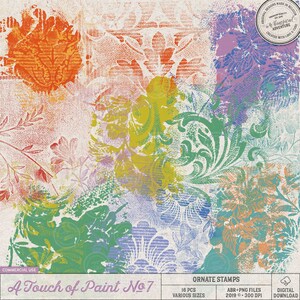 Pincéis artesanais para Photoshop, carimbos de papel de parede, uso comercial OK, carimbos digitais, download instantâneo, floral, ornamental, tinta acrílica