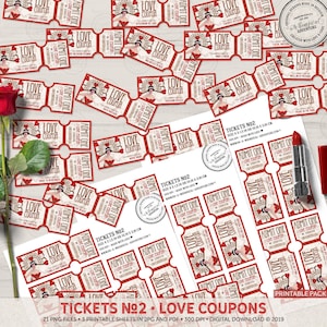 Liefdesbonnen voor hem, Valentijnsdag, afdrukbare kortingsbonnen voor Valentijn, liefdeskaartje, cadeau voor haar, direct downloaden, een wens doen, vintage stijl