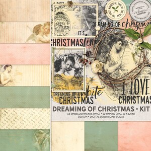 Christmas Ephemera, Vintage Christmas Kit, Christmas Scrapbook, Christmas Digital Kits, Winter Ephemera, Christmas Embellishments, Xmas