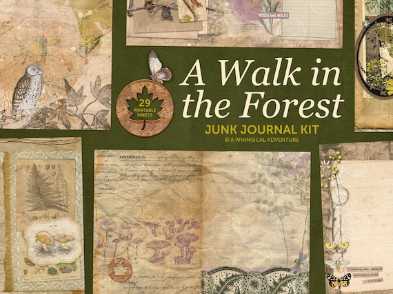 Forest Junk Journal, Botanical Journal Kit, Nature Journal Kit