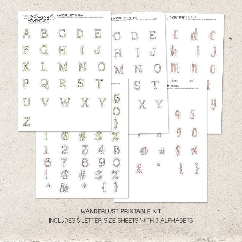 Travel Journal Printable Stickers Scrapbook Papers Digital | Etsy