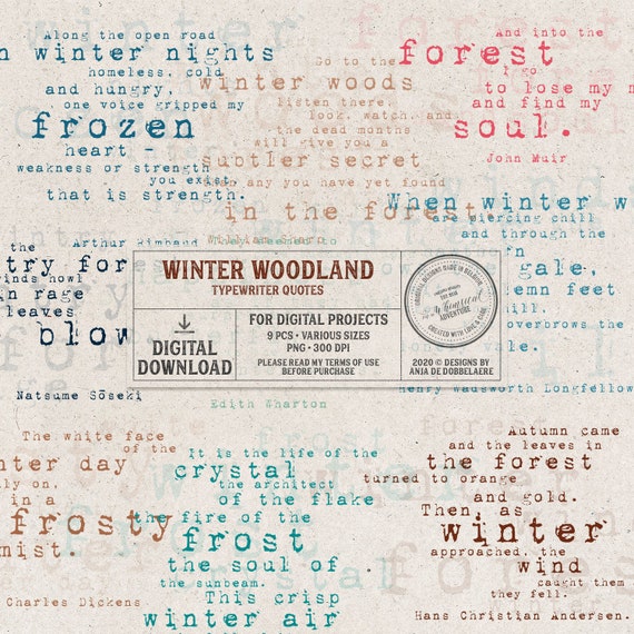 Digital Layouts Typewriter Word Art Christmas Digital Etsy