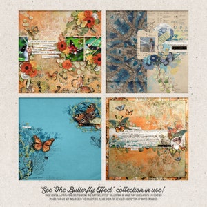 Butterfly Themed, Vintage Typography Overlays, Distressed Titles, From Old Books, Instant Download image 5