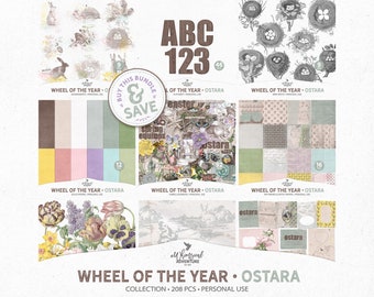 Ostara Scrapbook Bundle, Best Value, Digital Download, Papers And Elements, Wheel Of The Year