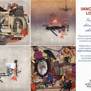 Vampire Goth Scrapbook Bundle - Dark Fantasy PNG Graphics & JPG Papers (Digital Download) image 13