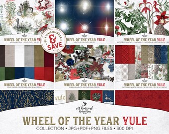 Yule Scrapbook Bundle, Best Value, Wheel Of The Year, Digital Download, Winter Solstice, Gift For Wicca