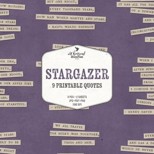 Citazioni sullo spazio - Strisce di parole celestiali - Parole digitali ispiratrici - Cosmo Carl Sagan - Download immediato