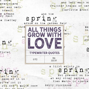 Citas de poesía clásica, literatura con temática de primavera, Erin Hanson, poema de Emily Dickinson, Charlotte Brönte, citas de máquina de escribir sobre la primavera, Word Art