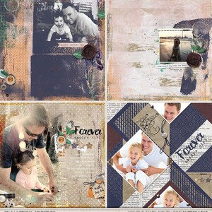 Digital Scrapbook Paper, Mixed Media Art, Father's Day Gift, For Him, Instant Download, Painted Backgrounds image 3