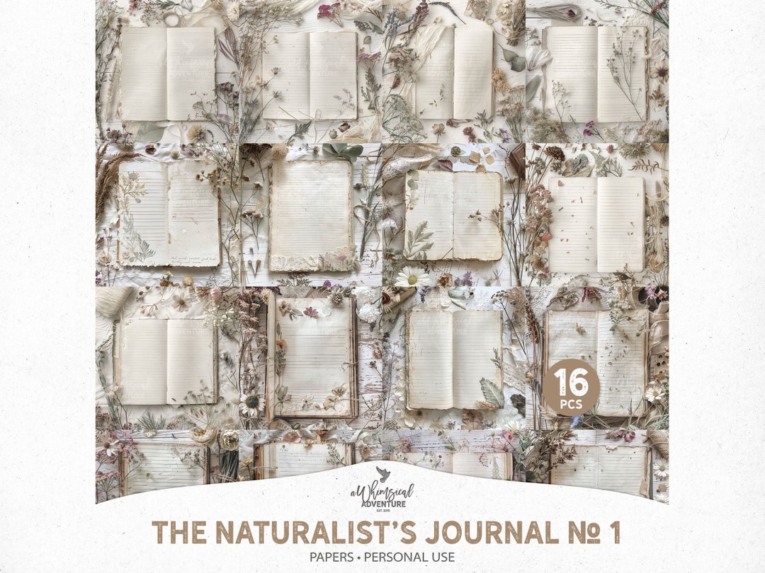 Rustic Naturalist Botanical Digital Field Notes Junk Journal Pages ...
