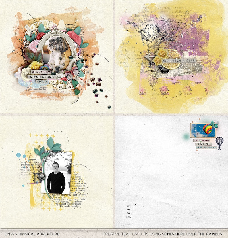 Save Best Value Digital Scrapbooking Fairytale Rainbow Colors Wish Upon A Star Bundle Wizard Of Oz Dreams Over The Rainbow Star