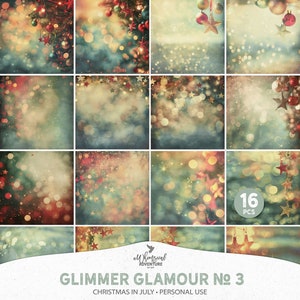 Bokeh de plage de Noël et papier de scrapbooking scintillant, arrière-plans scintillants des fêtes en téléchargement numérique pour l'art et le journal indésirable