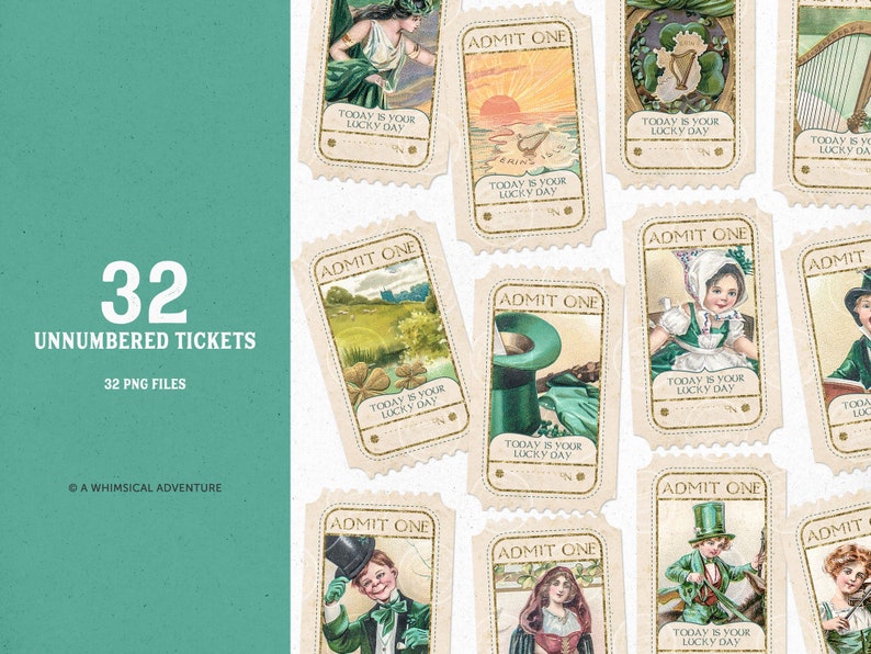 Efímera irlandesa, Entradas para el Día de San Patricio, Hoy es tu día de suerte, Elaboración de papel digital de San Patricio, Papel de diario irlandés imprimible, Suerte imagen 3