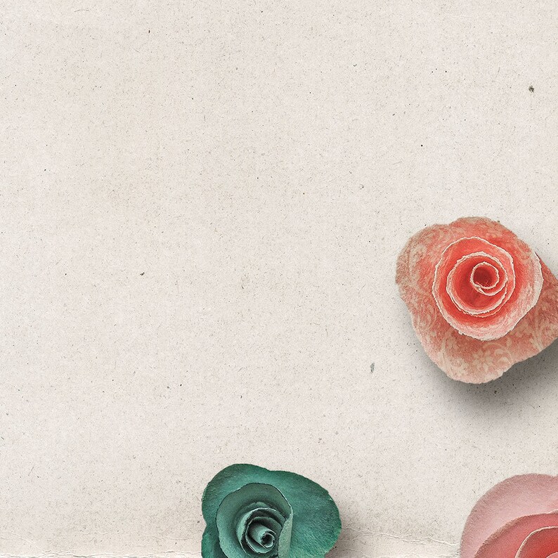 Digital Rose Clipart, Paper Roses, Paper Flowers, Commercial Use OK, Digital Download, Digital Scrapbooking Elements, Rolled Paper Roses image 3