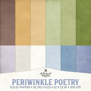 Periwinkle Poetry Solid Papers, Very Peri, Blu e Viola, Carta per scrapbooking digitale, Sfondi color pastello, Soft Grunge