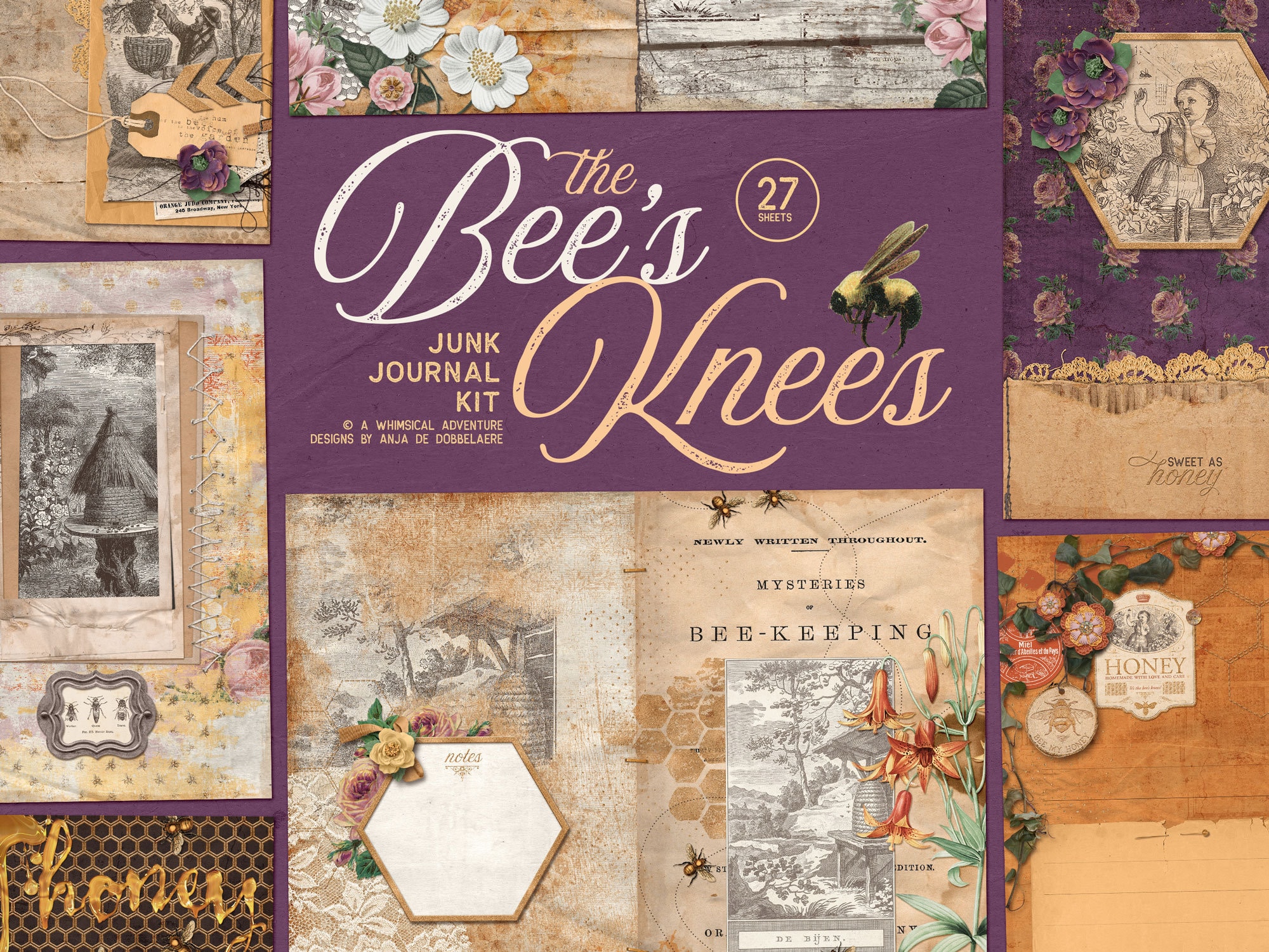 Bees Junk Journal DIY Kit Shabby Chic the Bee's Knees - Etsy ...