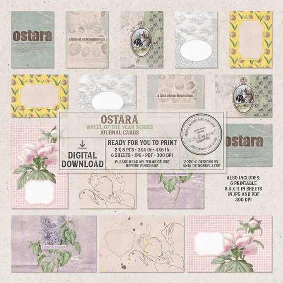 Ostara Printable Journaling Cards Project Life Kit Spring | Etsy