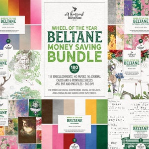 Lot de scrapbooking Beltane, meilleur rapport qualité-prix, téléchargement numérique, papiers et éléments, Roue de l'année