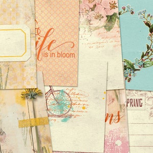 Spring Fever Printable Journal Cards, Digital Download Pocket Cards for Scrapbooking, Junk Journal Ephemera image 2