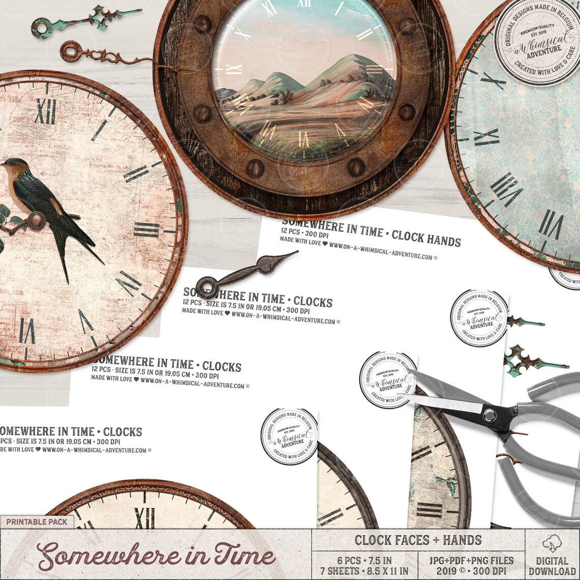 Clock With Hands DIY Clocks Make Your Own Wall Clock Kit Etsy