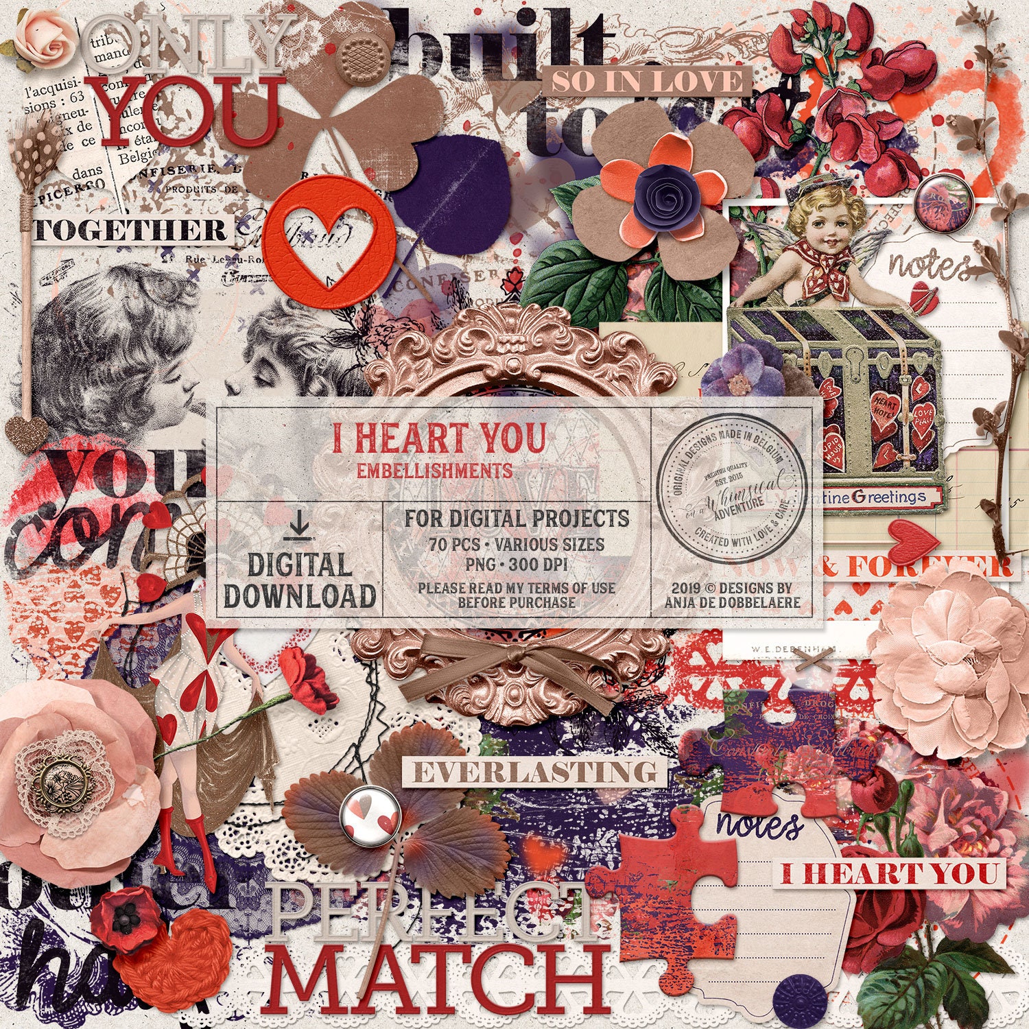 Memory Book Ideas Retro Love Clipart Valentine's Day In | Etsy