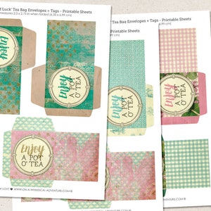 Tea Bag Holder, Printable Tea Bag Envelope, St Patty, St Patrick's Day, Digital Collage Sheet, Instant Download, Irresistible Pot O' Tea image 3