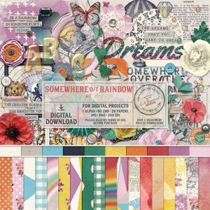 Wizard Of Oz, Scrapbook Kit, Rainbow Colors, Clip Art, Papers, Over The Rainbow, Wish Upon A Star