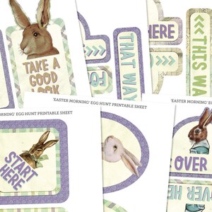 Easter Egg Hunt, Lawn Games, Easter Printables, Party Supplies, Happy Easter, Instant Download, Digital Collage Sheet, Easter Bunny Sign image 4