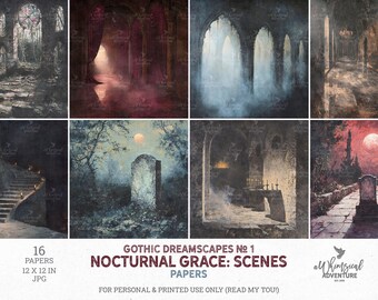 Gothic Vampire Castle Interiors And Graveyard - Moody Dark Academia Decor (Digital Download)